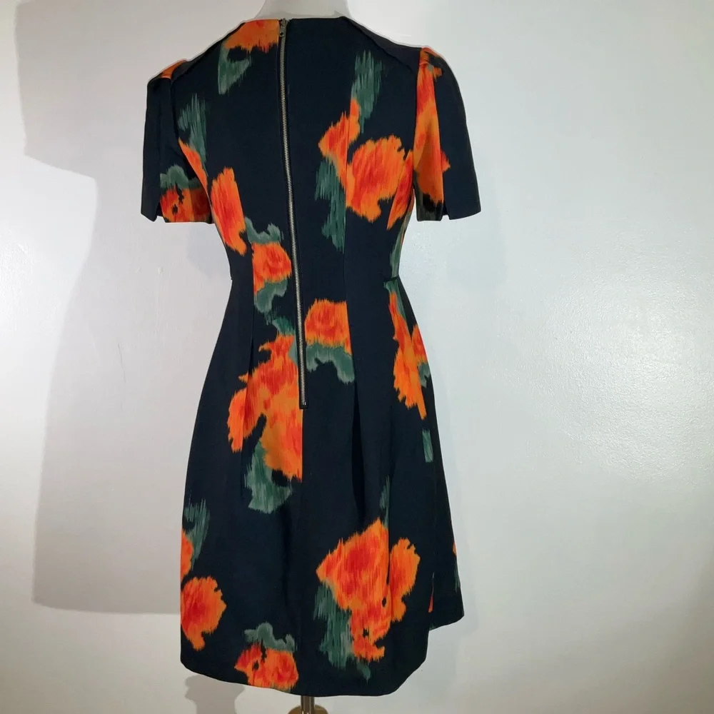 McGinn by Anthropologie Orange A-Line Puff Sleeve Midi Dress - Picture 3 of 12
